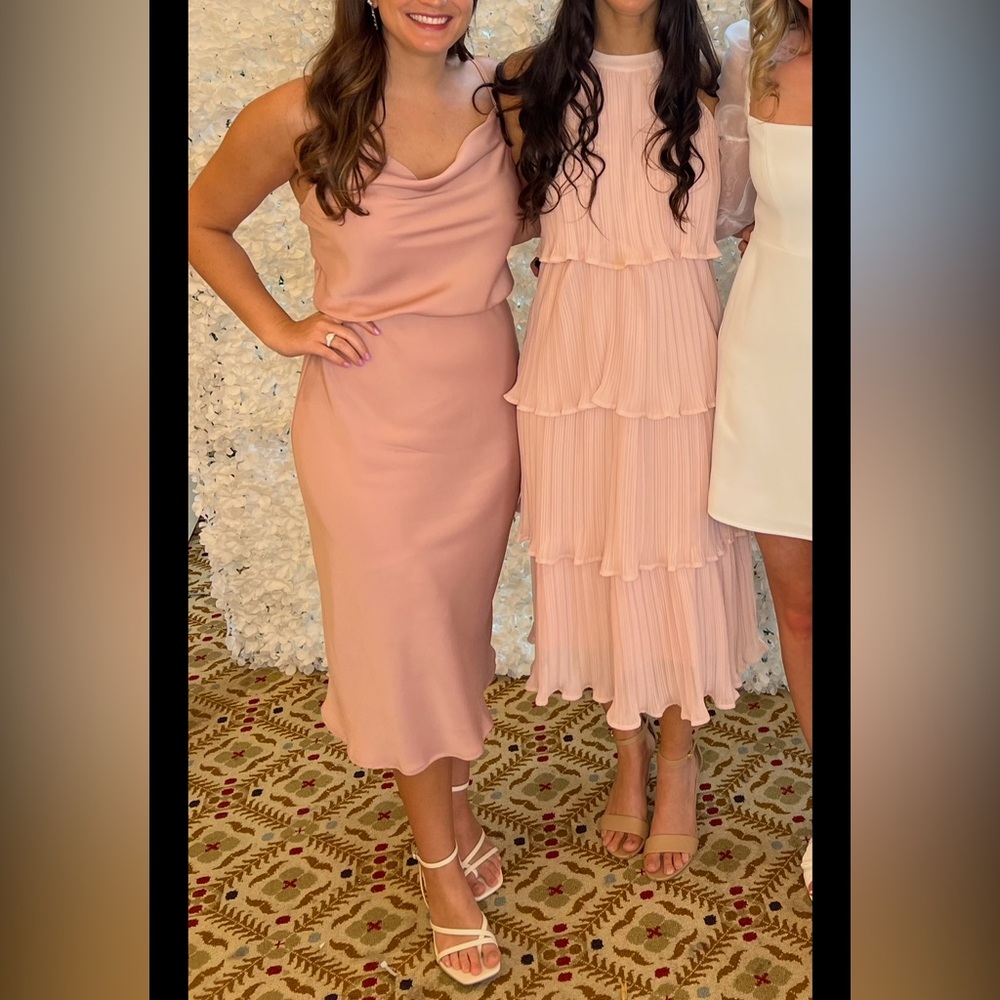 Pink Blush Slip Midi Dress size Medium - Picture 3 of 6